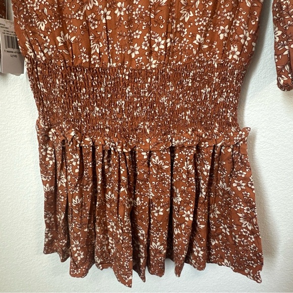Jessica Simpson Floral White And Rust Girls' Dress With Ruffles Sz L (10) / NWT - Picture 9 of 12